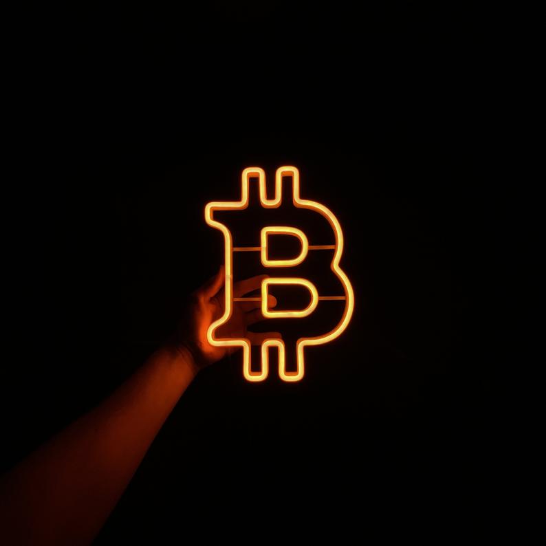 bitcoin neon sign