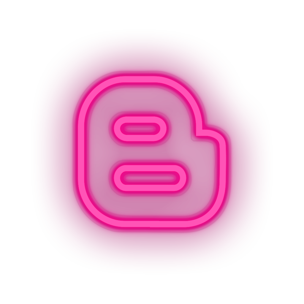 pink blogger social network brand logo led neon factory