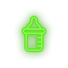 green bottle milk family children formula care child kid baby led neon factory