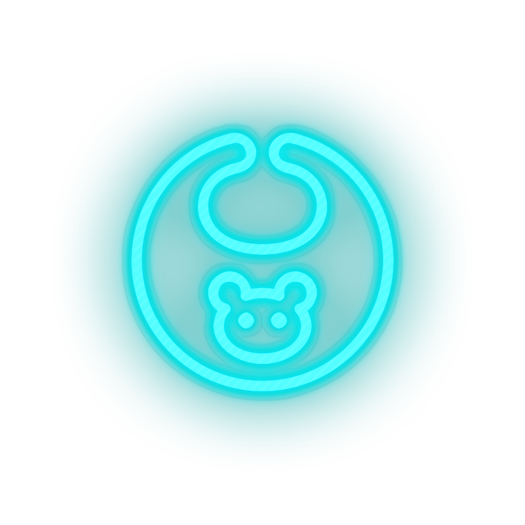 ice_blue care bib kid baby child children family led neon factory