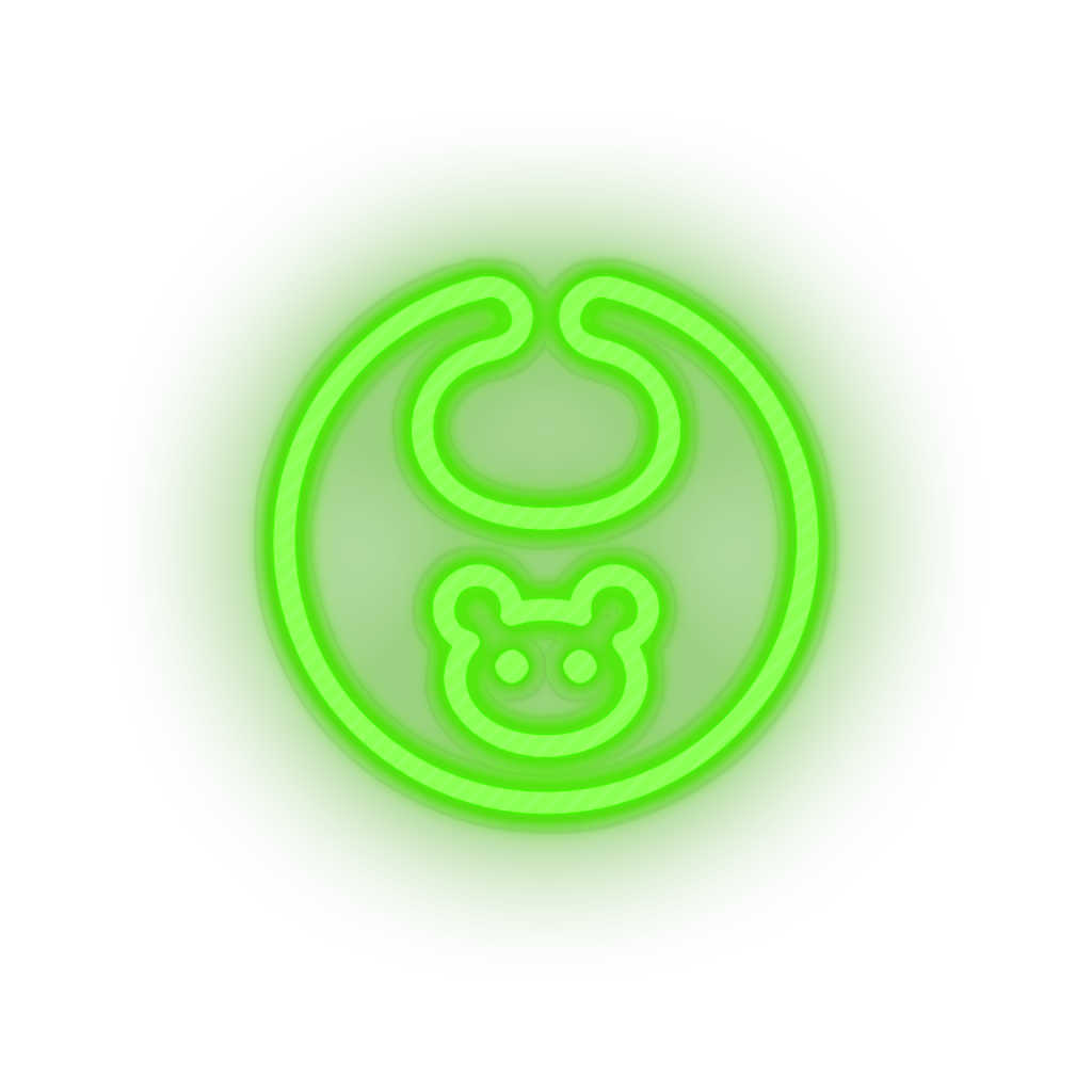 green care bib kid baby child children family led neon factory