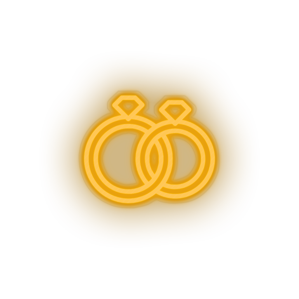 warm_white couple_rings led couple rings engagement love present relationship romance valentine day neon factory