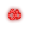 red couple_rings led couple rings engagement love present relationship romance valentine day neon factory