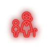 red family parent mother children human cane person old child kid baby grandmother led neon factory