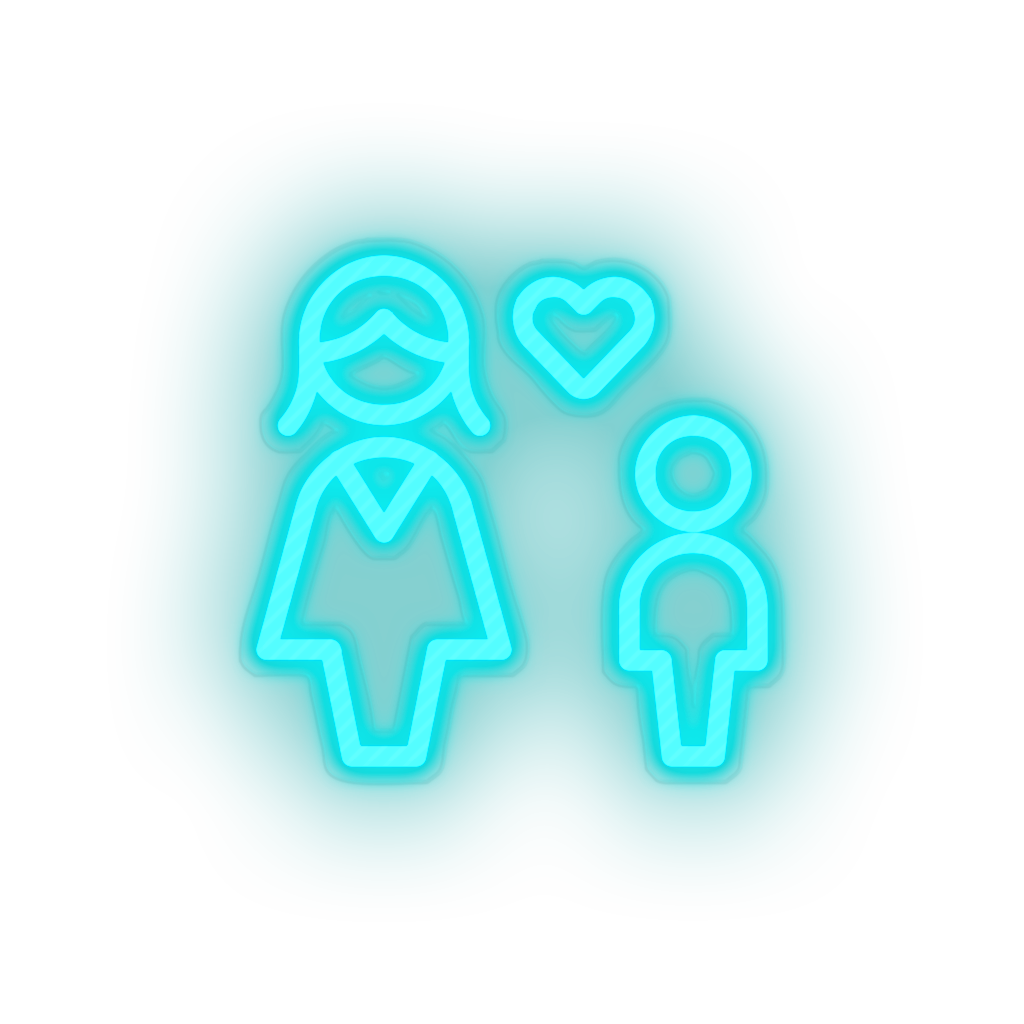 ice_blue family person mother human children parent heart child kid baby led neon factory