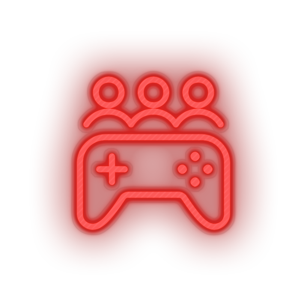 red game party video team controller led neon factory