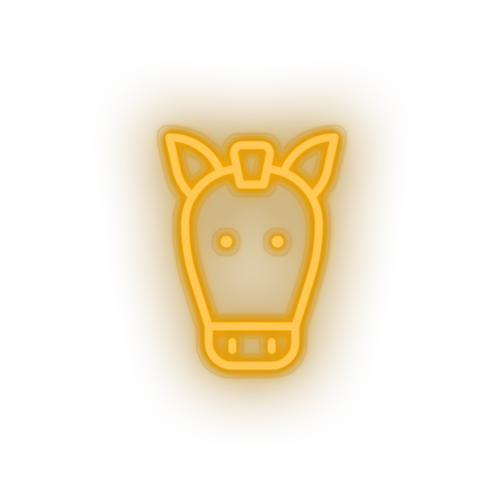 warm_white horse led animal cartoon farm fauna herbivore horse zoo neon factory