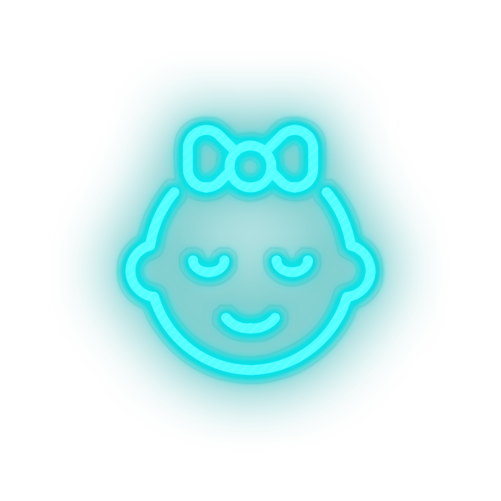 ice_blue infant family children bow child girl kid baby led neon factory