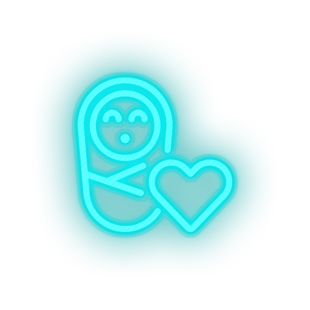 ice_blue infant family children newborn heart child kid baby led neon factory