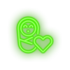 green infant family children newborn heart child kid baby led neon factory