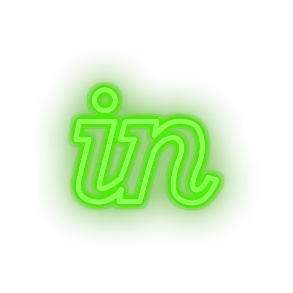 green invision social network brand logo led neon factory