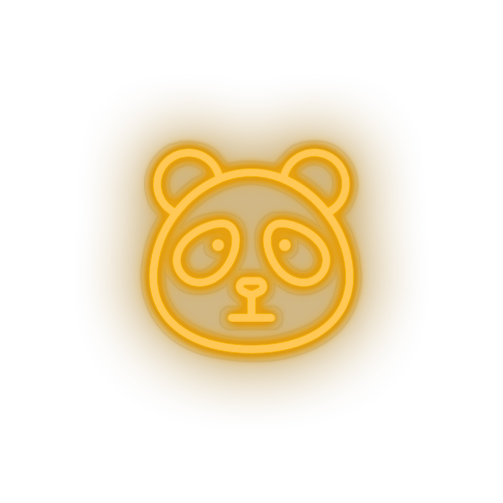 warm_white panda led animal bear cartoon fauna herbivore panda zoo neon factory