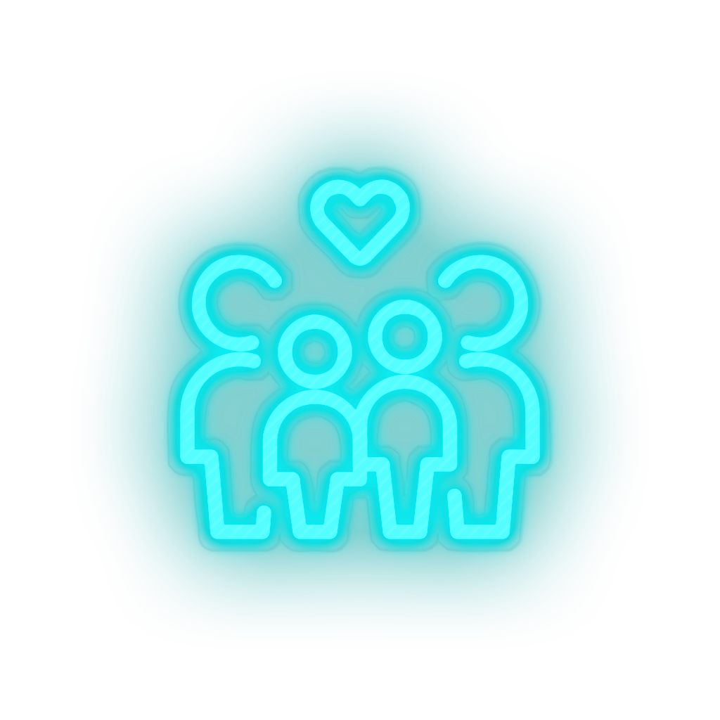 ice_blue parent family person human children heart like child parents kid baby led neon factory