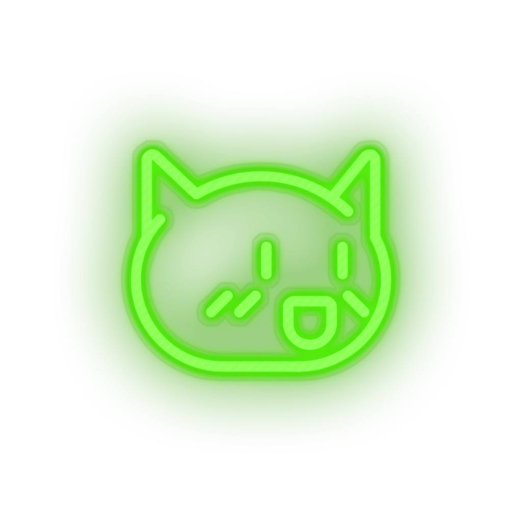 green video game cat led neon factory