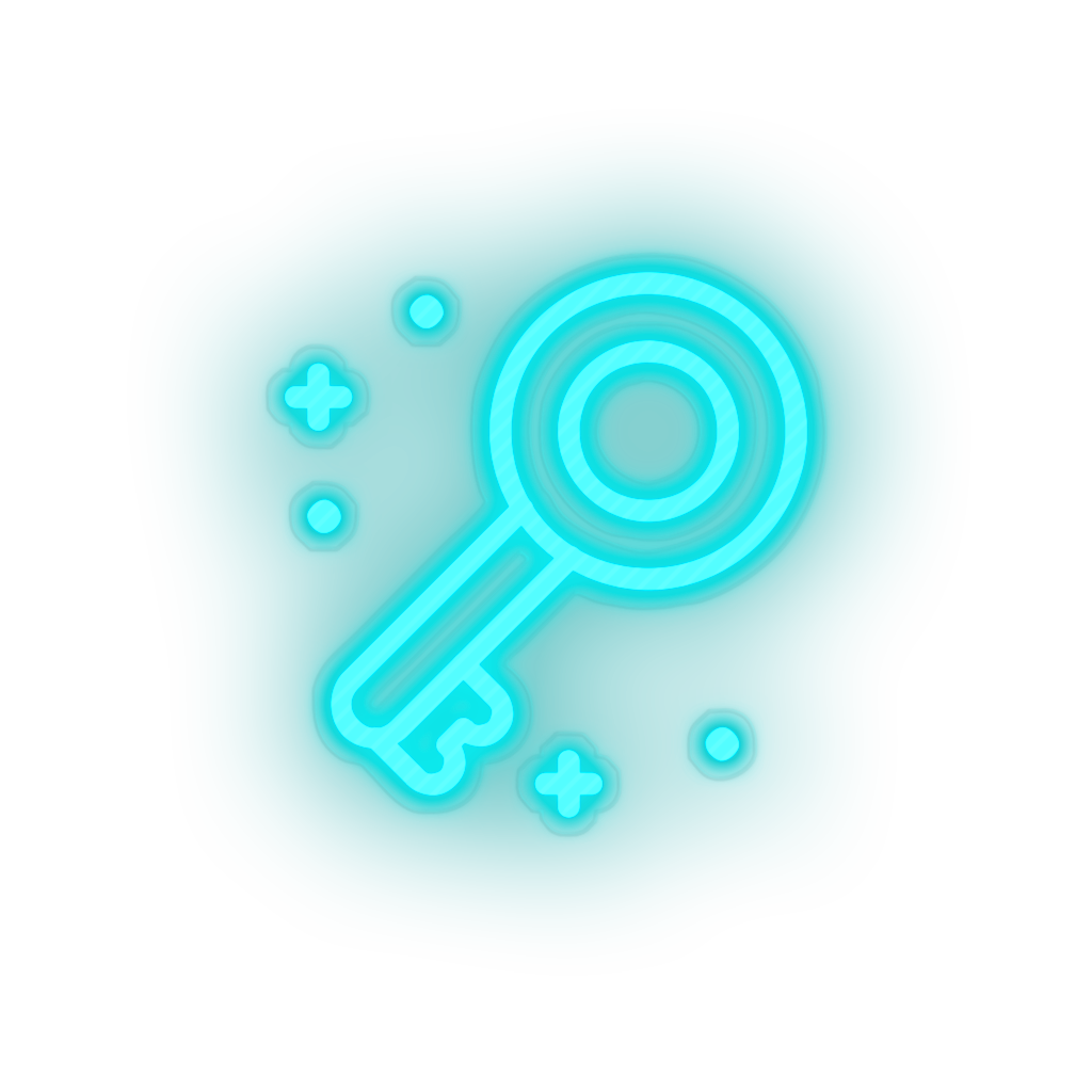 ice_blue video game key led neon factory