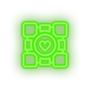 green video game logo companion cube led neon factory