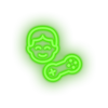 green video game person face human controller led neon factory