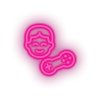 pink video game person face human controller led neon factory